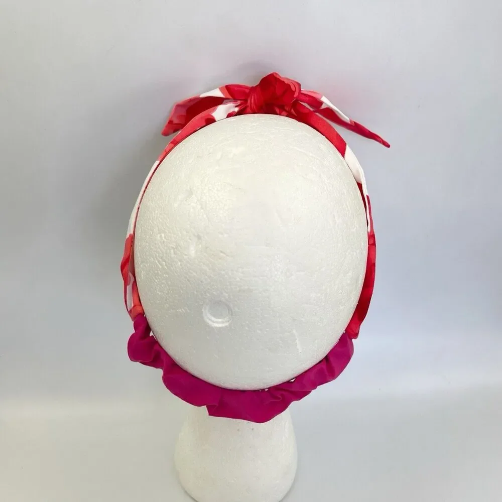 New Women Headband Hair Accessories knotted Red And White Floral